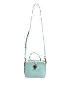 Dolce & Gabbana Mint Green Embossed Leather Padlock Shoulder Bag