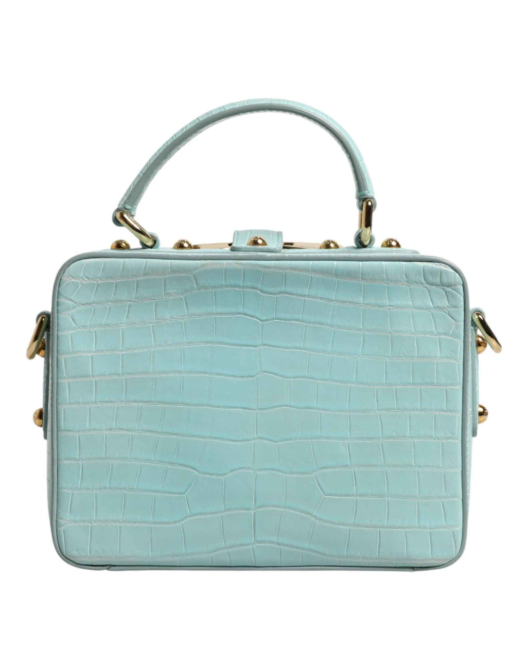 Dolce & Gabbana Mint Green Embossed Leather Padlock Shoulder Bag