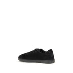 Prada Black Calf Leather Bos Taurus Low Top Sneakers