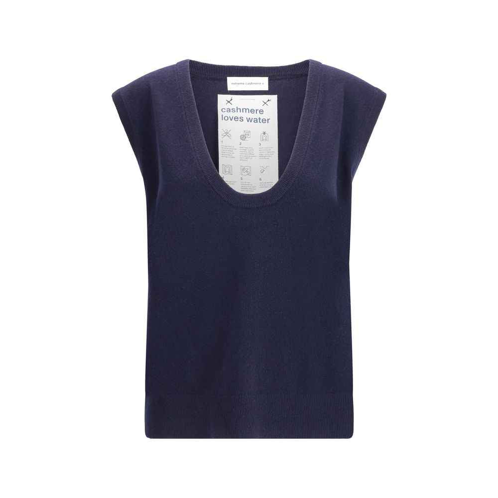 Extreme Cashmere Blue Cashmere Sleeveles Sweater
