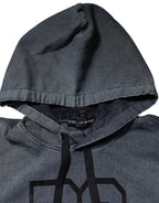 Dolce & Gabbana Blue Cotton Blend Hooded Sweatshirt Sweater