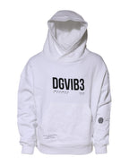 Dolce & Gabbana White DG Vib3 Hooded Men Sweatshirt Sweater
