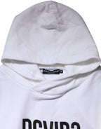 Dolce & Gabbana White DG Vib3 Hooded Men Sweatshirt Sweater