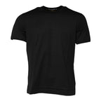Dolce & Gabbana Black Cotton Logo Print Crew Neck T-shirt