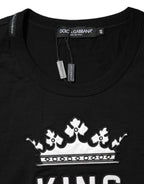 Dolce & Gabbana Black DG King Crown Cotton Crew Neck T-shirt