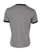 Dolce & Gabbana Gray Sacred Heart Cotton Crew Neck T-shirt