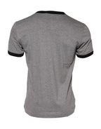 Dolce & Gabbana Gray Sacred Heart Cotton Crew Neck T-shirt
