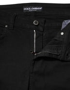 Dolce & Gabbana Black Cotton Skinny Mid Waist Denim Jeans