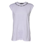 Dolce & Gabbana White Cotton Sleeveless Printed Tank T-shirt