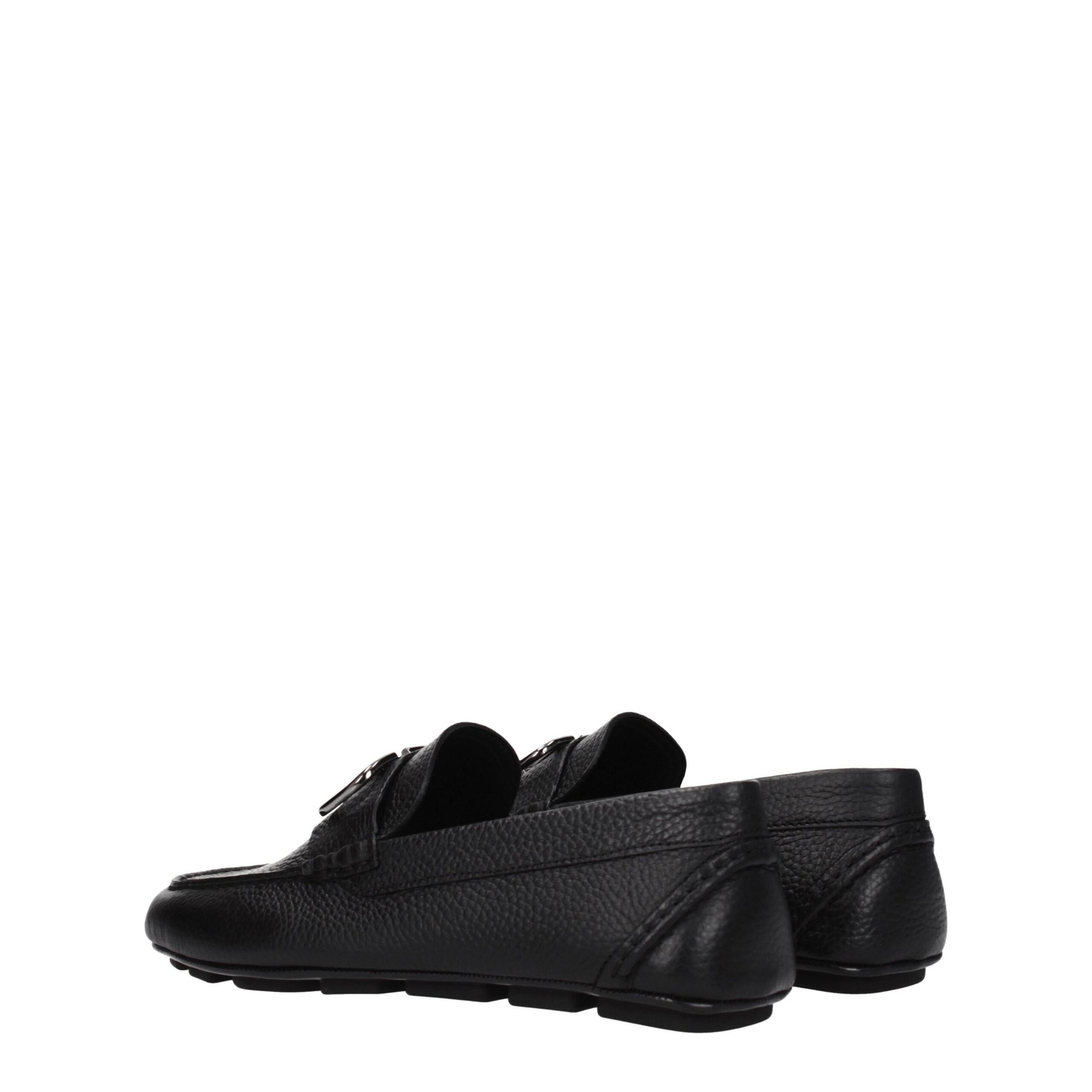 Valentino Garavani Black Leather Slip-On Loafers