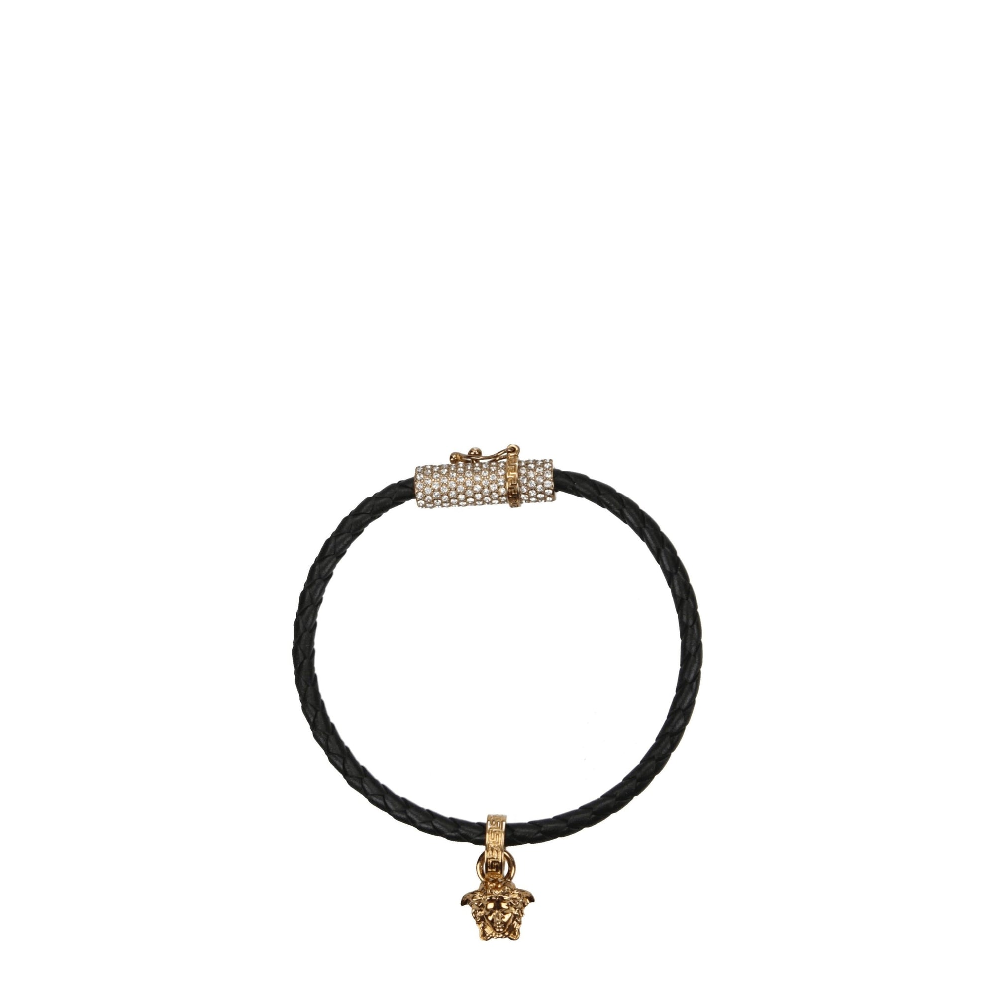 Versace Black Leather Bracelets