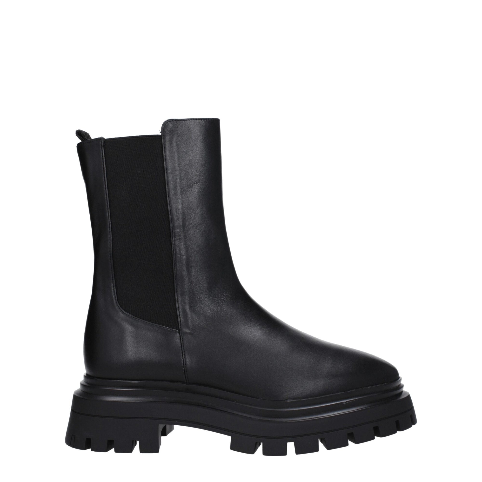 Stuart Weitzman Black Leather Ankle Boots