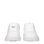 Burberry White Leather Low Top Sneakers