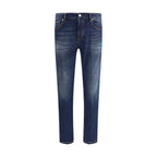 PT Torino Blue Cotton Slim Fit Jeans