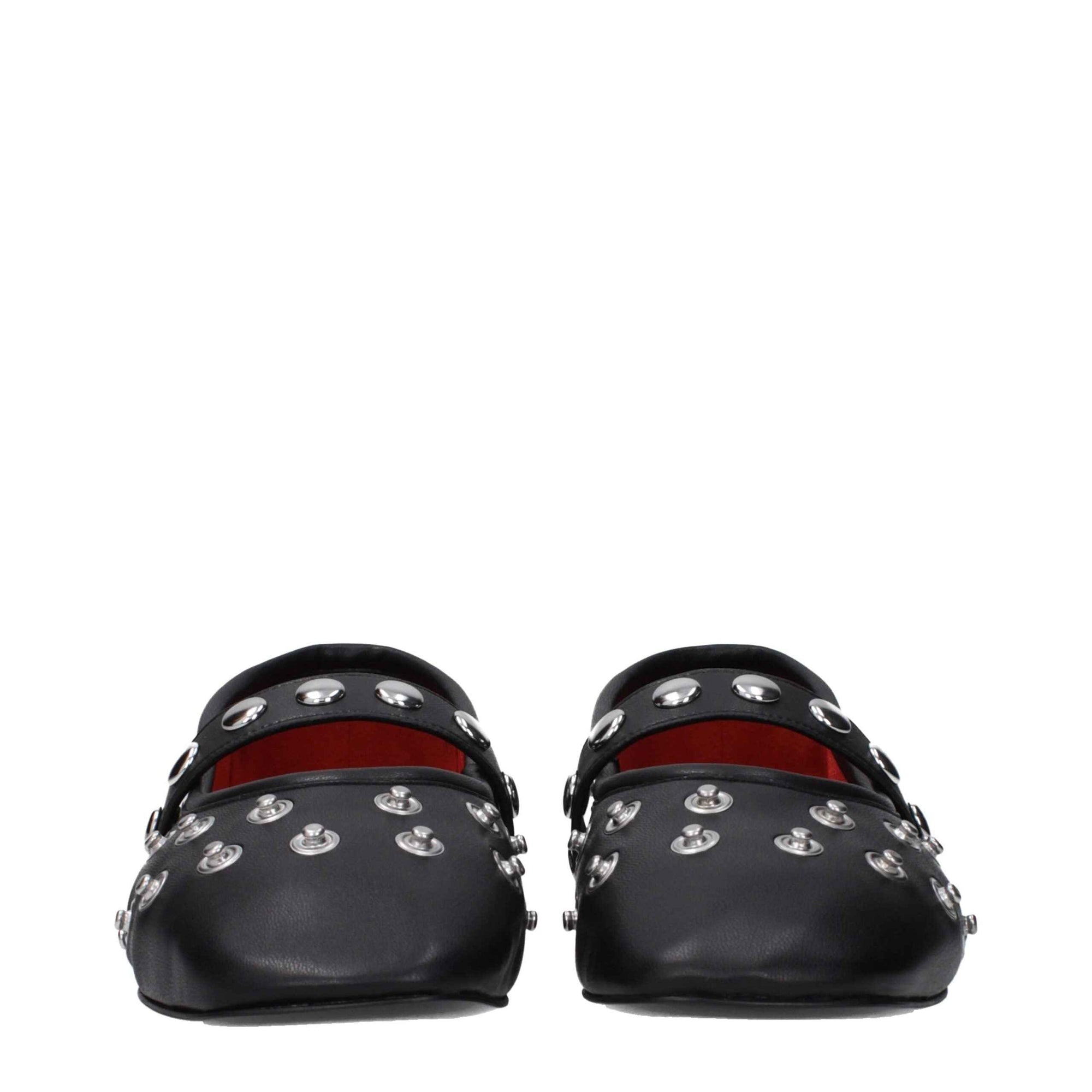 Stella McCartney Black Leather Ballet Flats