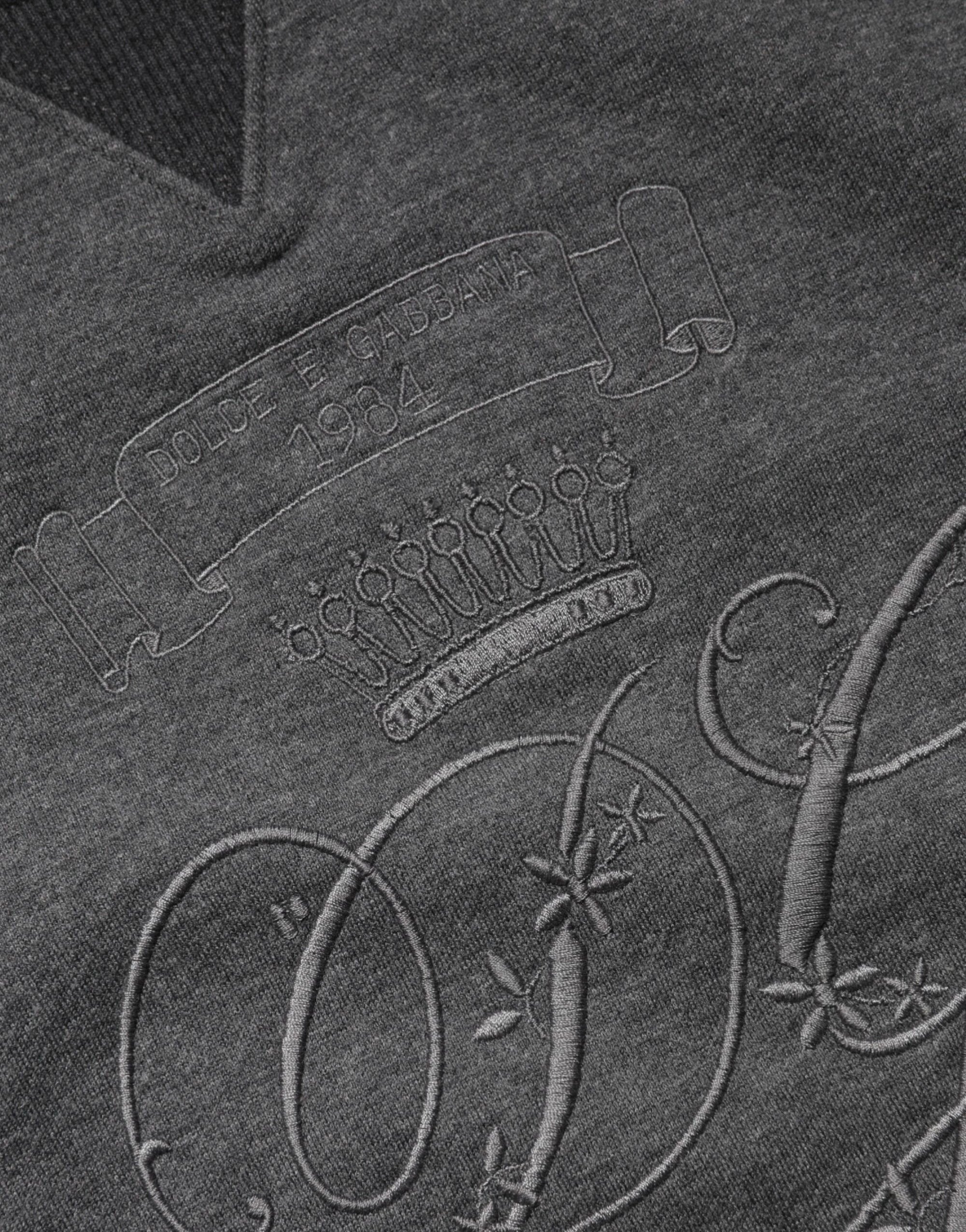 Dolce & Gabbana Gray DG Logo Embroidered Pullover Sweater