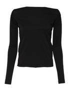Dolce & Gabbana Black Wool Shrug Crew Neck Pullover Sweater
