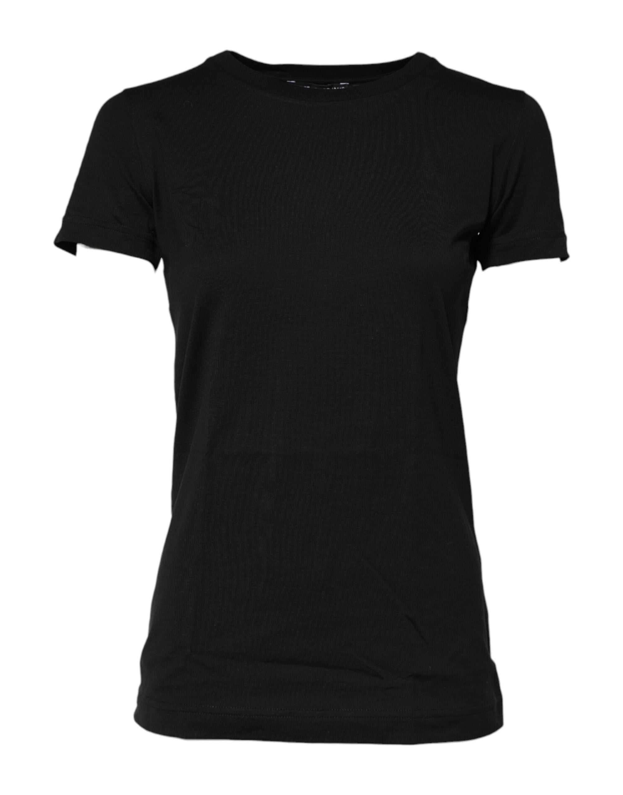 Dolce & Gabbana Black Short Sleeves Crew Neck Top T-shirt