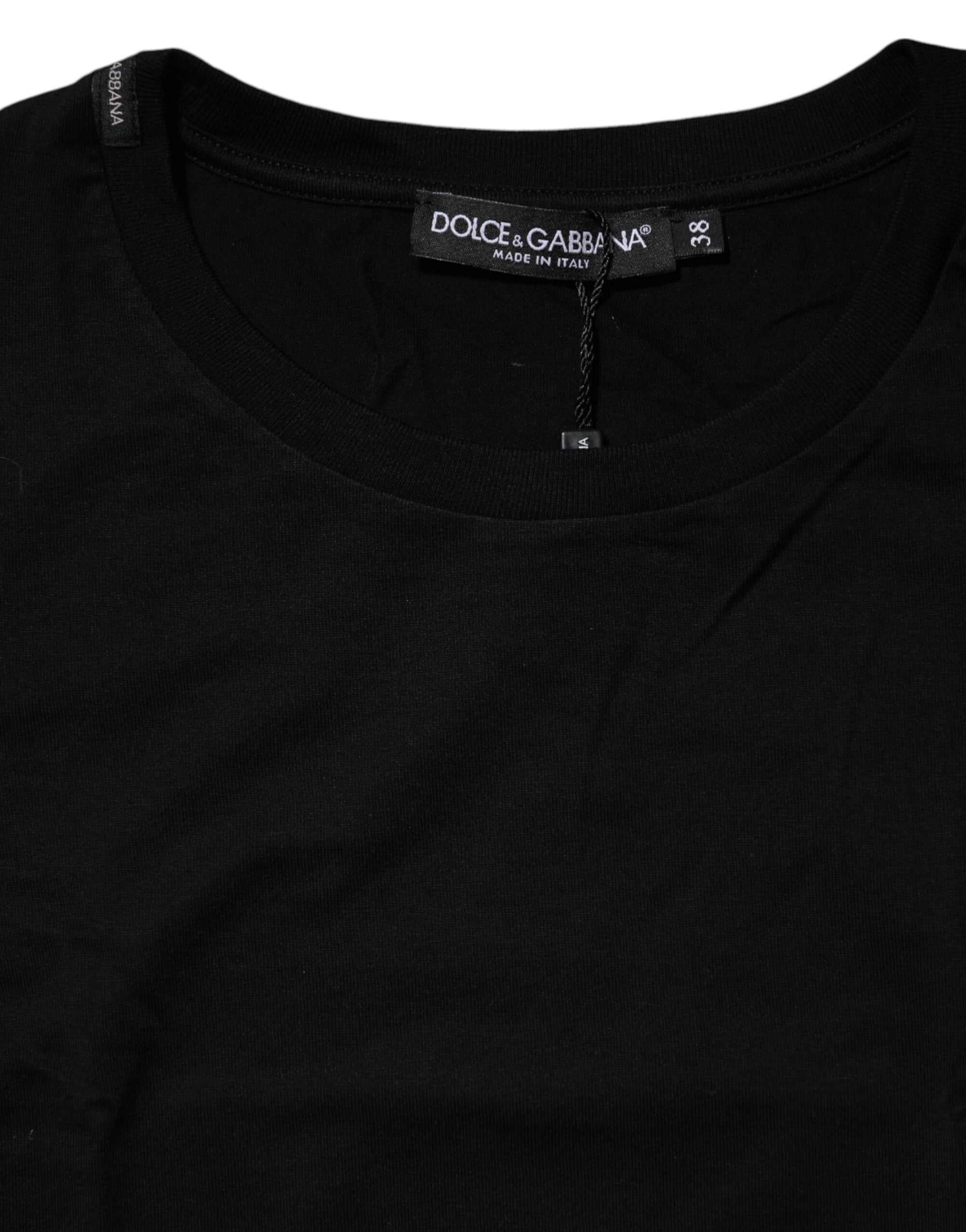 Dolce & Gabbana Black Short Sleeves Crew Neck Top T-shirt