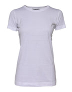 Dolce & Gabbana White Cotton Crew Neck Short Sleeves T-shirt