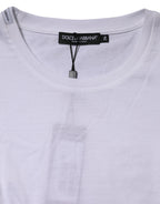 Dolce & Gabbana White Cotton Crew Neck Short Sleeves T-shirt