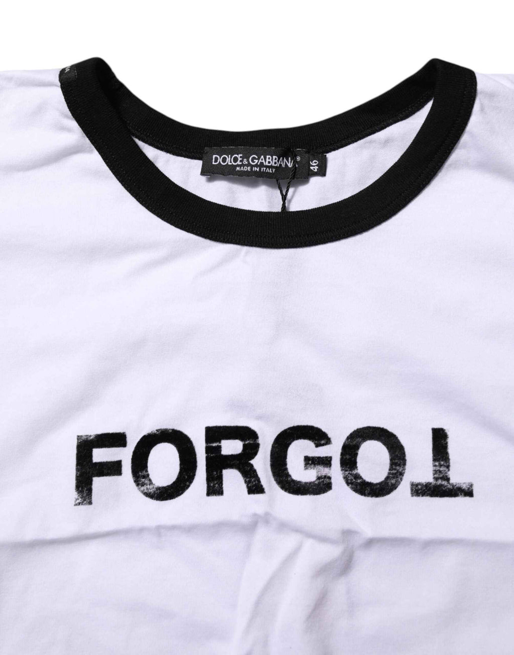 Dolce & Gabbana White Cotton Crew Neck Cropped Top T-shirt