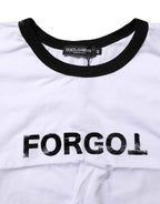 Dolce & Gabbana White Cotton Crew Neck Cropped Top T-shirt