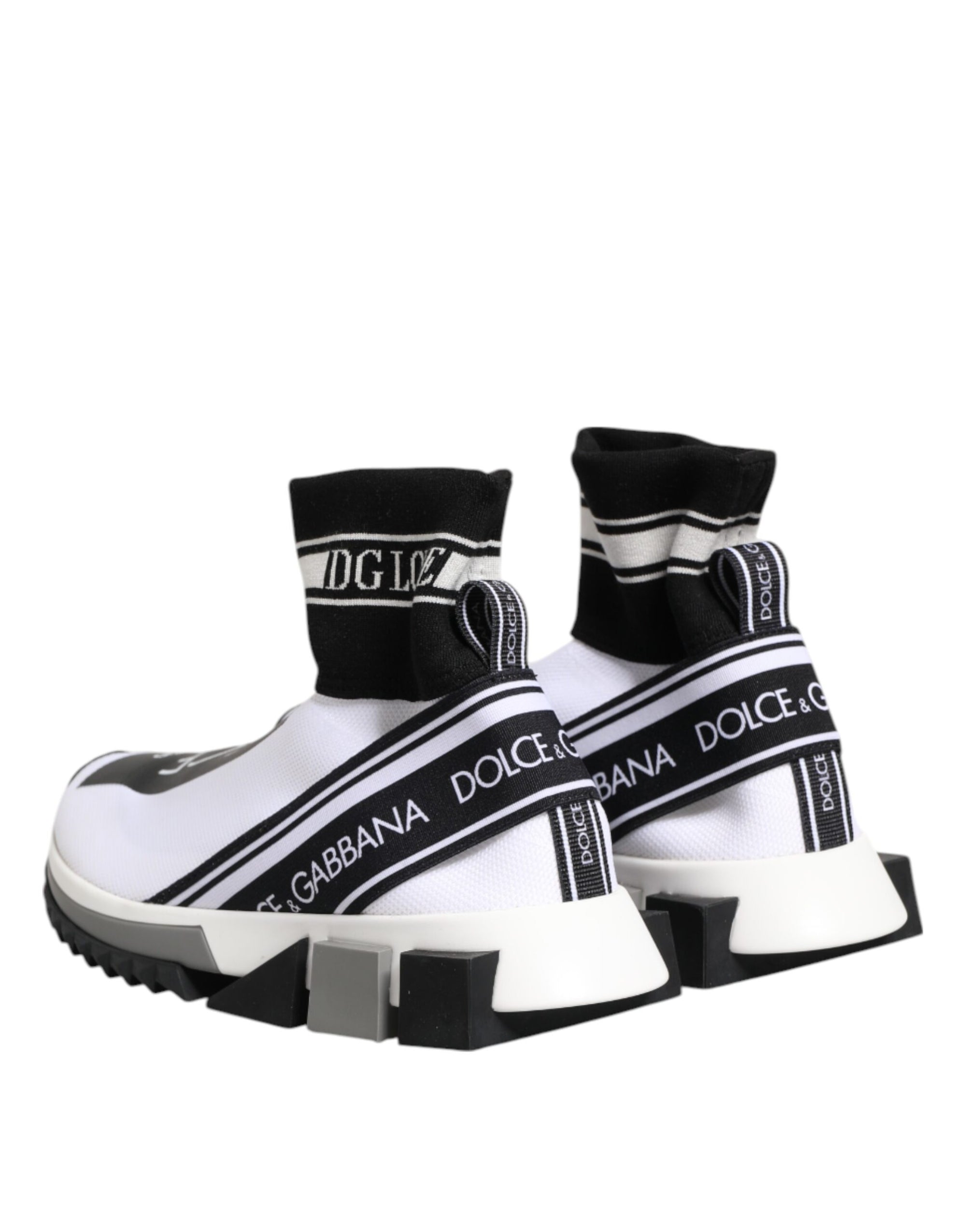 Dolce & Gabbana White Black Sorrento Socks Sneakers Shoes