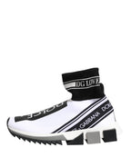 Dolce & Gabbana White Black Sorrento Socks Sneakers Shoes