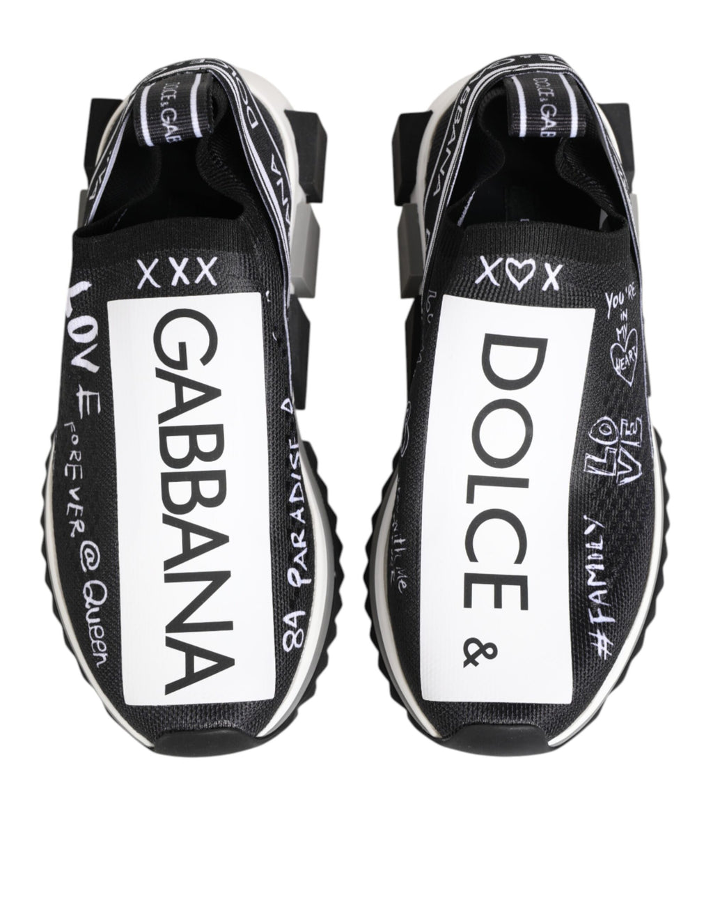 Dolce & Gabbana Black White Sorrento Low Top Sneakers Shoes