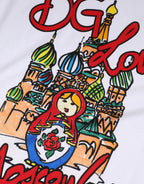Dolce & Gabbana White DG Loves Moscow Cotton Crew Neck T-shirt