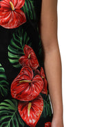 Dolce & Gabbana Black Floral Lace Trim Chemise Lingerie Dress