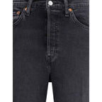 RE/DONE Black Cotton Flared Jeans