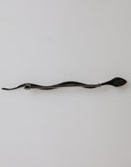 Dolce & Gabbana Black Brass Crystal Spilla Serpente Mens Brooch Pin