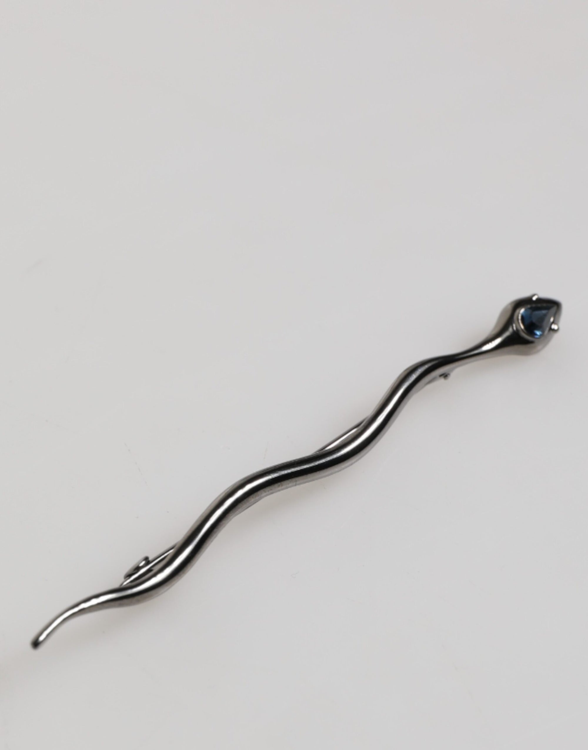 Dolce & Gabbana Black Brass Crystal Spilla Serpente Mens Brooch Pin
