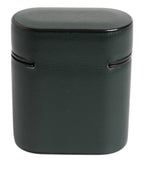 Dolce & Gabbana Black Leather Logo Print Flip Holder Men Airpods Case