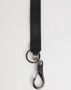 Dolce & Gabbana Black Red Polyester DG Logo Silver Men Keychain Keyring