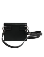 Dolce & Gabbana Black Leather Bifold Card Holder Crossbody Men Borse Bag