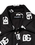 Dolce & Gabbana Black DG Monogram Nylon Windbreaker Jacket
