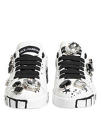 Dolce & Gabbana White Portofino Crystal Sneakers  Shoes