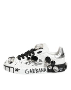 Dolce & Gabbana White Portofino Crystal Sneakers  Shoes