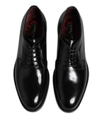 Dolce & Gabbana Black Calf Leather Lace Up Dress Shoes