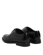 Dolce & Gabbana Black Calf Leather Lace Up Dress Shoes