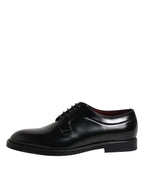 Dolce & Gabbana Black Calf Leather Lace Up Dress Shoes