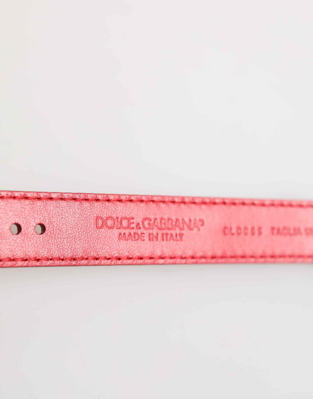 Dolce & Gabbana Red Exotic Leather Gold Tone Metal Buckle Women Armband