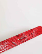 Dolce & Gabbana Red Exotic Leather Gold Tone Metal Buckle Women Armband