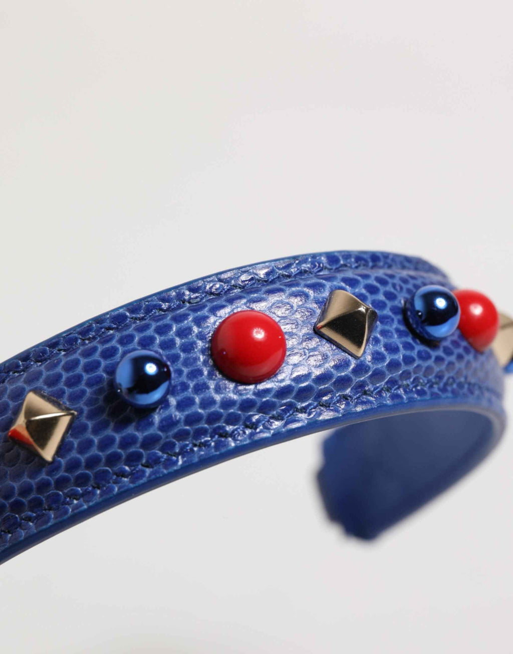 Dolce & Gabbana Blue Embellished Leather Bag Handle Women Shoulder Strap