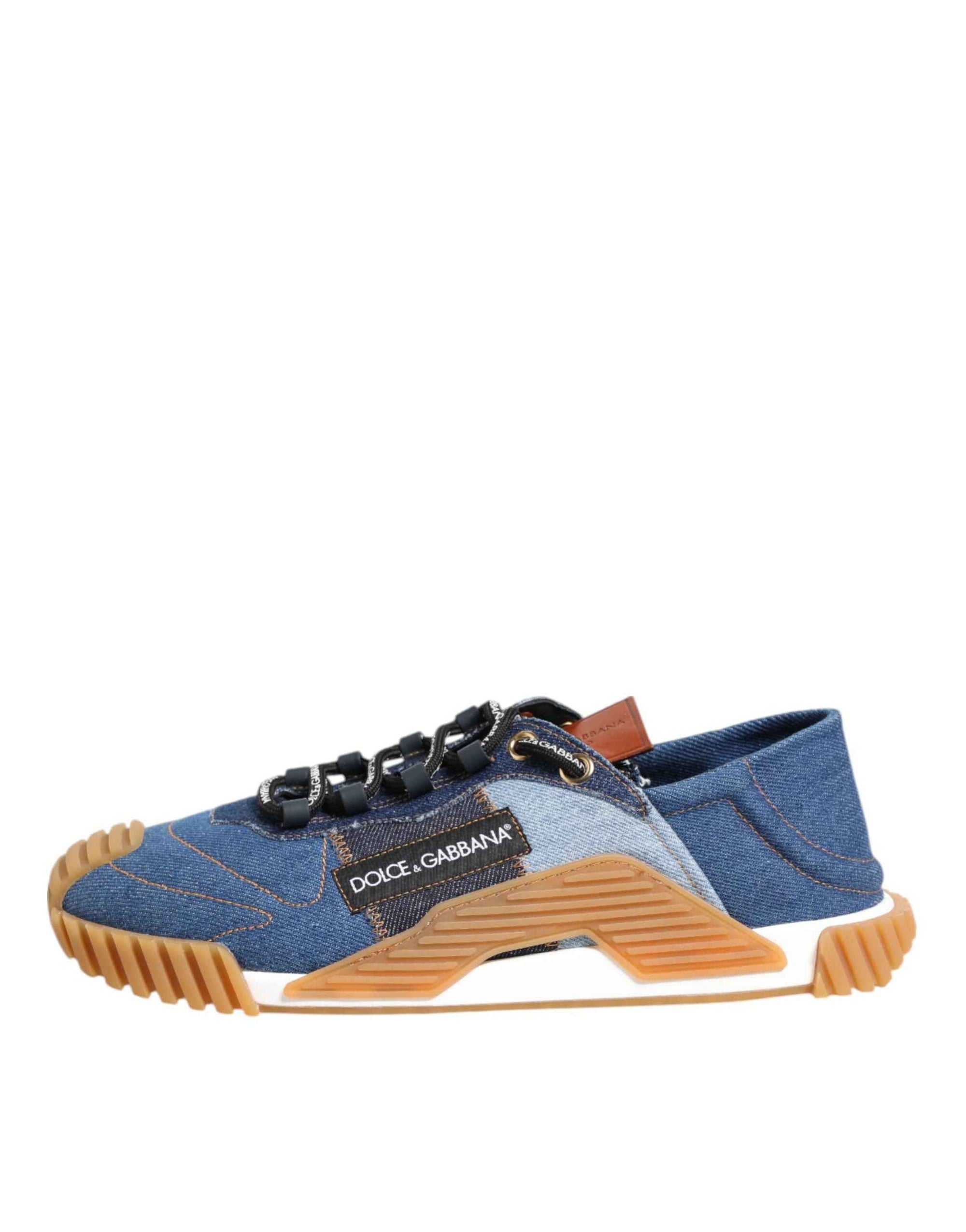 Dolce & Gabbana Blue Lace Up Low Top NS1 Sneakers Shoes