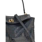 Balenciaga Rodeo Shoulder Bag in crocodile-print leather