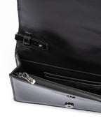 Ferrari Black GT patent leather bag with chain